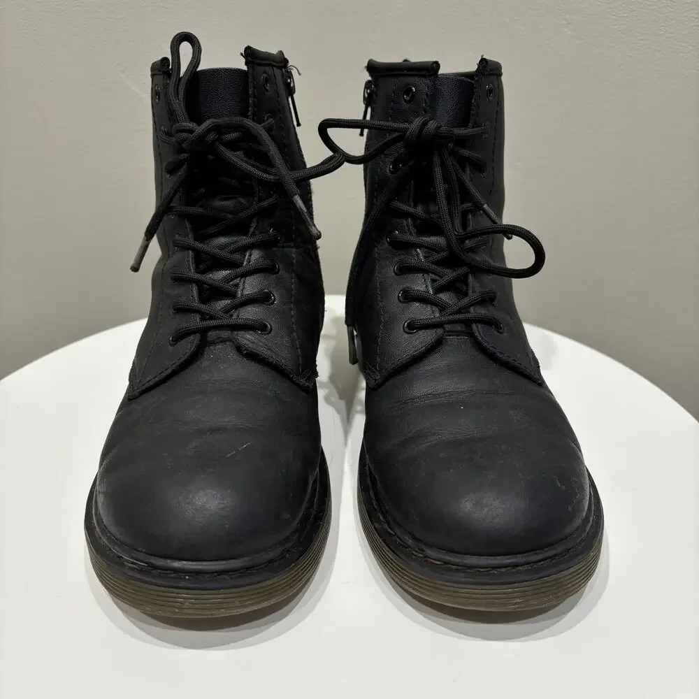 Dr. Martens 1460 Y Youth Softy T Leather Lace Up Boots in Black - Size: 5 M/6 L